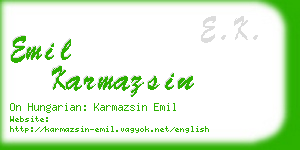 emil karmazsin business card